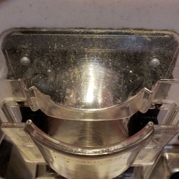 Filthy... not to sanitary to put lid on drink....