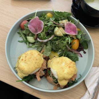 Gina's Kitchen +Catering - Looks absolutely divine; did not taste that way though. Salmon Lox smelt and tasted old. Smoked salmon Benny. - Breakfast & Brunch Near Me - Rancho Cucamonga, California