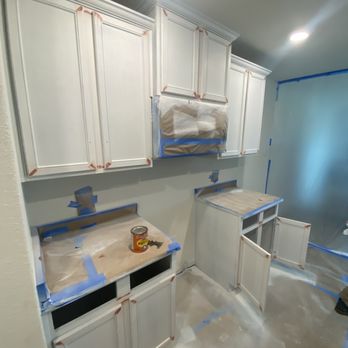 Blackwood Painting - In progress cabinets - Painters Near Me Blackwood Painting - In progress cabinets - Painters Near Me
