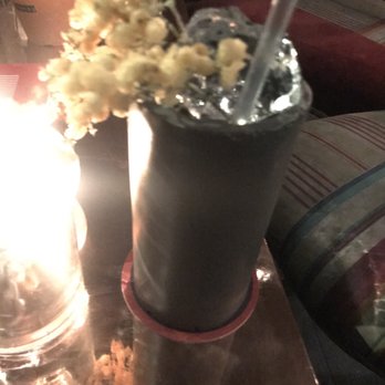 Little Red Door - Brutalist drink. The flower looking garnish was actually edible ( some sort of fried dough ) - Cocktail Bars Near Me - Paris, 75 Little Red Door - Brutalist drink. The flower looking garnish was actually edible ( some sort of fried dough ) - Cocktail Bars Near Me - Paris, 75