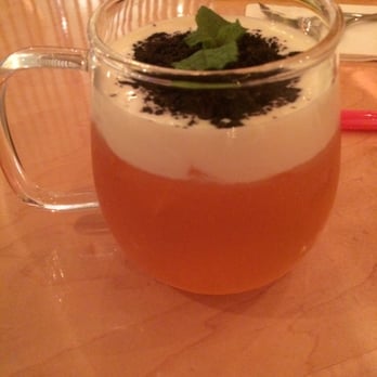 Prince Tea House - Potted-Foam Peach Green tea - Desserts Near Me - Brooklyn, New York