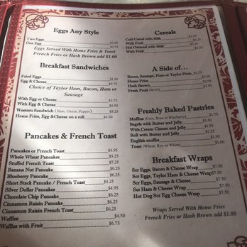 Fisher's Cafe - Breakfast menu - Breakfast & Brunch Near Me - North Arlington, New Jersey