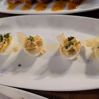 The League Kitchen & Tavern - Truffled deviled eggs - Sports Bars Near Me - Austin, Texas The League Kitchen & Tavern - Truffled deviled eggs - Sports Bars Near Me - Austin, Texas