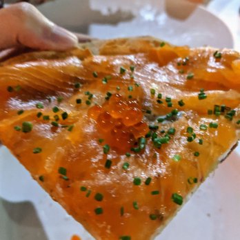 Spago - Smoked salmon pizza slice - New American Near Me - Beverly Hills, California Spago - Smoked salmon pizza slice - New American Near Me - Beverly Hills, California