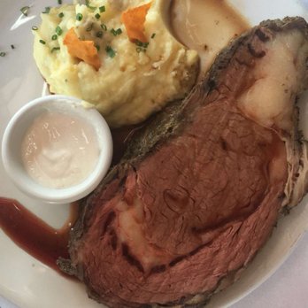 Chart House - Prime Rib- Captain's Cut w/ a side of mash potatoes. Bigger than you think! - Seafood Near Me - Weehawken, New Jersey