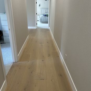 European Standards Flooring & Remodeling - Hallway 9" Wide White Oak Engineered Hardwood - Flooring Near Me