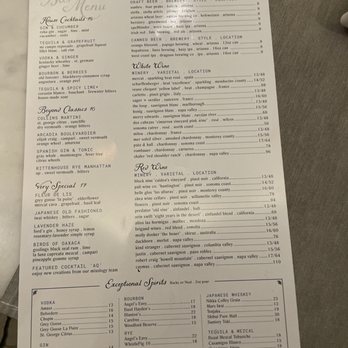 The Collins Small Batch Kitchen - Bar menu - Bars Near Me - Phoenix, Arizona
