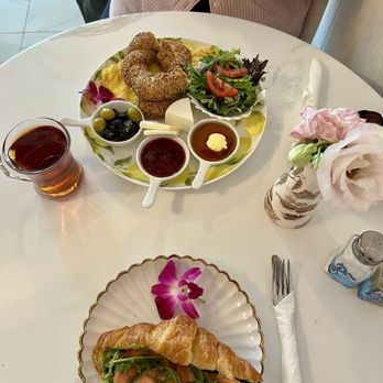 Canan's Kitchen & Bakery - Breakfast plate and smoked salmon with avocado croissant - Breakfast & Brunch Near Me - Fountain Valley, California