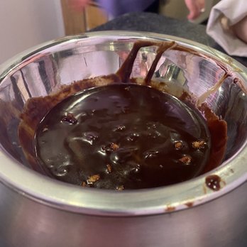 Fondue. - Milk chocolate caramel turtle fondue - Cheesesteaks Near Me - Milford, Delaware Fondue. - Milk chocolate caramel turtle fondue - Cheesesteaks Near Me - Milford, Delaware