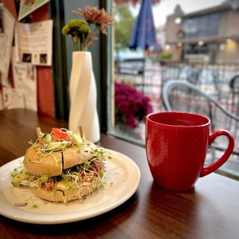 Baked and Brewed - Ooverloaded bagel & Tanzanian peaberry single origin coffee - Coffee & Tea Near Me - Auburn, California Baked and Brewed - Ooverloaded bagel & Tanzanian peaberry single origin coffee - Coffee & Tea Near Me - Auburn, California