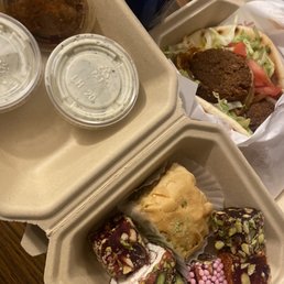 Falafel Wrap & goodies!! (: