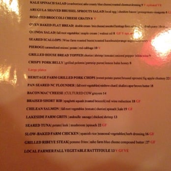 Farm Table - New menu. 11/6/14 - New American Near Me - Wake Forest, North Carolina