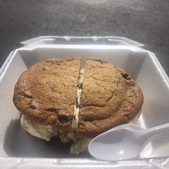 Nuggs Ice Cream - HUGE ice cream cookie sandwich (spoon for size comparison) $8 - Ice Cream & Frozen Yogurt Near Me - Denver, Colorado Nuggs Ice Cream - HUGE ice cream cookie sandwich (spoon for size comparison) $8 - Ice Cream & Frozen Yogurt Near Me - Denver, Colorado