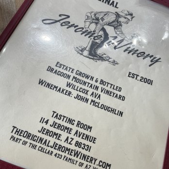 The Original Jerome Winery - Wine Tasting Room Near Me - Jerome, Arizona