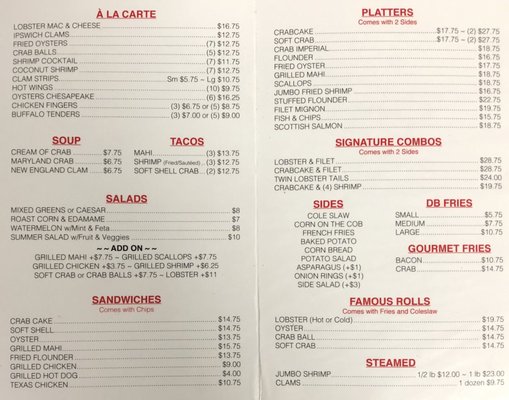 Menu photo 2 DB's Seafood Bethany Beach, DE Menu photo 2 DB's Seafood Bethany Beach, DE