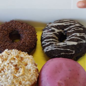Devi's Donuts and Sweets - I got a half-dozen, plus a freebie donut. I love this place. I highly recommend you visit and try the lemon meringue donut. - Donuts Near Me - Long Beach, California