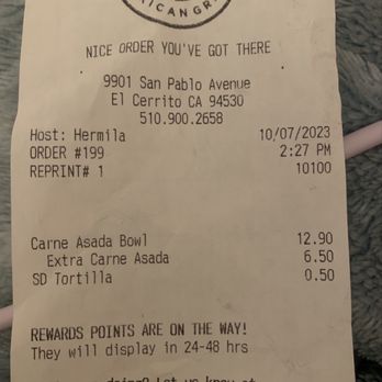Chipotle Mexican Grill - Proof I paid for double portion - Mexican Near Me - El Cerrito, California