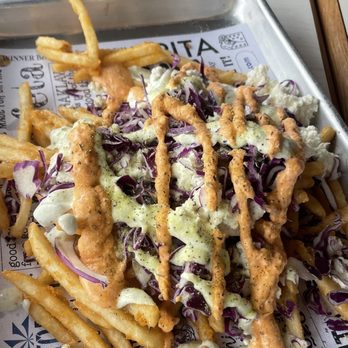 Santorini's - Loaded Feta Fries - Greek Near Me - Farmington, Utah Santorini's - Loaded Feta Fries - Greek Near Me - Farmington, Utah