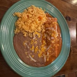 Casa Ramos - Kids beef enchilada plate- he devoured it!!