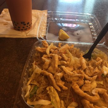 Jambeto's Bakery & Cafe - Chicken Pancit. Boba tea is from next door neighbor Boba Bar - Filipino Near Me - Stafford, Texas Jambeto's Bakery & Cafe - Chicken Pancit. Boba tea is from next door neighbor Boba Bar - Filipino Near Me - Stafford, Texas