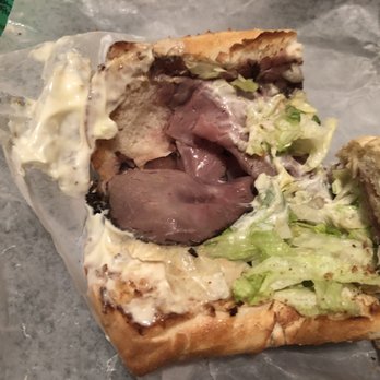 Potbelly - Roast beef with lettuce, mayo, and mustard - Fast Food Near Me - Sandy, Utah Potbelly - Roast beef with lettuce, mayo, and mustard - Fast Food Near Me - Sandy, Utah
