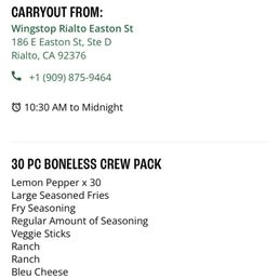 Wingstop receipt Wingstop receipt