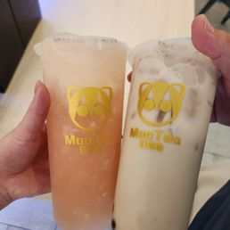 Lychee tea with yakult foam and osmanthus oolong milk tea
