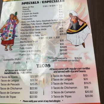Salsa Oaxaqueña - Menu August 2025 - Mexican Near Me - Anchorage, Alaska