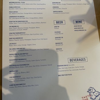 Gai Noi - Cocktail menu - Desserts Near Me - Minneapolis, Minnesota