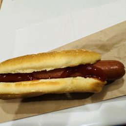 $1.50 beef hot dog with ketchup