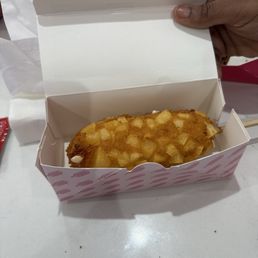 Korean corn dog potato with mozzarella Korean corn dog potato with mozzarella