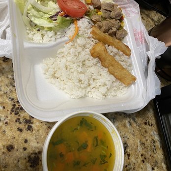 Pal' Rancho III - Pork with vegetables, yuca, rice, "salad", and soup - Colombian Near Me - Pembroke Pines, Florida Pal' Rancho III - Pork with vegetables, yuca, rice, "salad", and soup - Colombian Near Me - Pembroke Pines, Florida