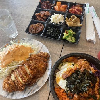 Spoon Korean Bistro - spicy chicken Hot Stone Pot Bibimbap - Korean Near Me - Fremont, California Spoon Korean Bistro - spicy chicken Hot Stone Pot Bibimbap - Korean Near Me - Fremont, California