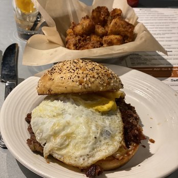 Society Burger - Breakfast burger and jalapeño cheddar tots - Burgers Near Me - Tulsa, Oklahoma