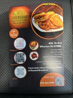 Menu photo 1 Roasted Breadfruit Smokehouse and Grill Wharton, NJ Menu photo 1 Roasted Breadfruit Smokehouse and Grill Wharton, NJ
