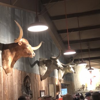 Knibbe Ranch - Huge long horns over the bar. - Venues & Event Spaces Near Me - Spring Branch, Texas