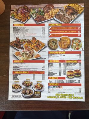Menu photo 1 La Granja Lakeland, FL Menu photo 1 La Granja Lakeland, FL