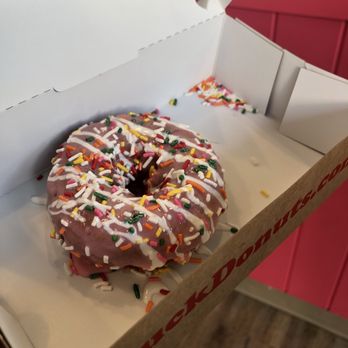 Duck Donuts - Strawberry rainbow sprinkle donut - Donuts Near Me - Irvine, California Duck Donuts - Strawberry rainbow sprinkle donut - Donuts Near Me - Irvine, California