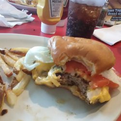 Alma's Main Cafe - Main double burger (after!)