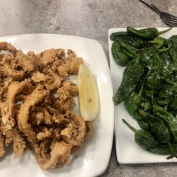 Bar Zabaleta - Two great dishes: fried calamari and grilled Guernika peppers--a perfect one-two punch.