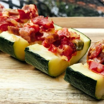 Liliah's Garden Catering - Garden fresh zucchini stuffed with tomato and peppers. - Caterers Near Me Liliah's Garden Catering - Garden fresh zucchini stuffed with tomato and peppers. - Caterers Near Me