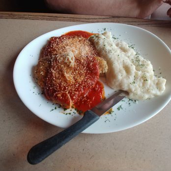 Tuscany Tavern - Chicken Parmesan with side of mashed potatoes. - Italian Near Me - Evergreen, Colorado