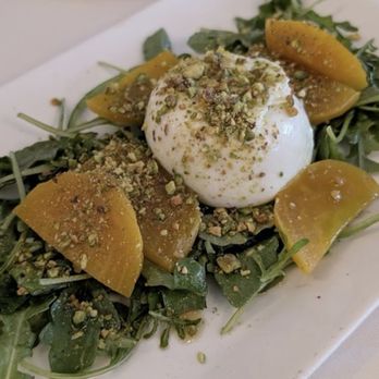 La Mia Cucina - Beet, arugula, topped with melt in your mouth fresh burrata! Delicious!! - Italian Near Me - Pacific Grove, California La Mia Cucina - Beet, arugula, topped with melt in your mouth fresh burrata! Delicious!! - Italian Near Me - Pacific Grove, California