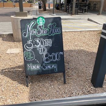 Starbucks - a chalkboard sign in front of a coffee shop - Coffee & Tea Near Me - Phoenix, Arizona Starbucks - a chalkboard sign in front of a coffee shop - Coffee & Tea Near Me - Phoenix, Arizona