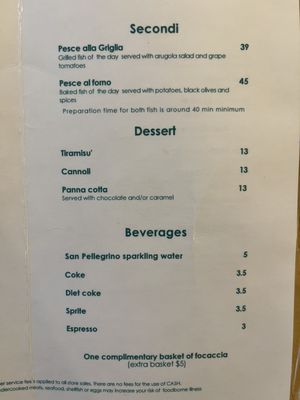 Menu photo 4 Oltre Mare San Diego, CA
