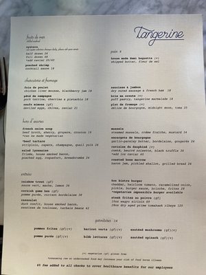 Menu photo 2 Tangerine Bistro Truckee, CA Menu photo 2 Tangerine Bistro Truckee, CA