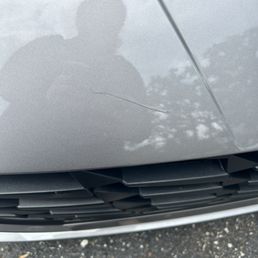 Before (very deep scratch on top of front bumper, I'm guessing somebody keyed it) Before (very deep scratch on top of front bumper, I'm guessing somebody keyed it)