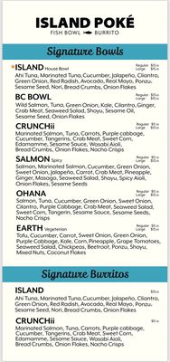 Menu photo 4 Island Poké Victoria, BC