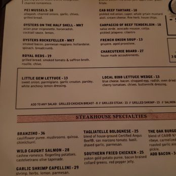 Oak Steakhouse - Menu - New American Near Me - Alpharetta, Georgia Oak Steakhouse - Menu - New American Near Me - Alpharetta, Georgia
