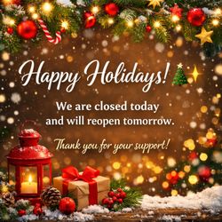 Jasmine Syrian Food - Happy Holidays!
We are closed today December 25 and will reopen tomorrow.
Thank you for your support!
